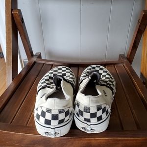 Vans women slip on shoes size 7 black and white check